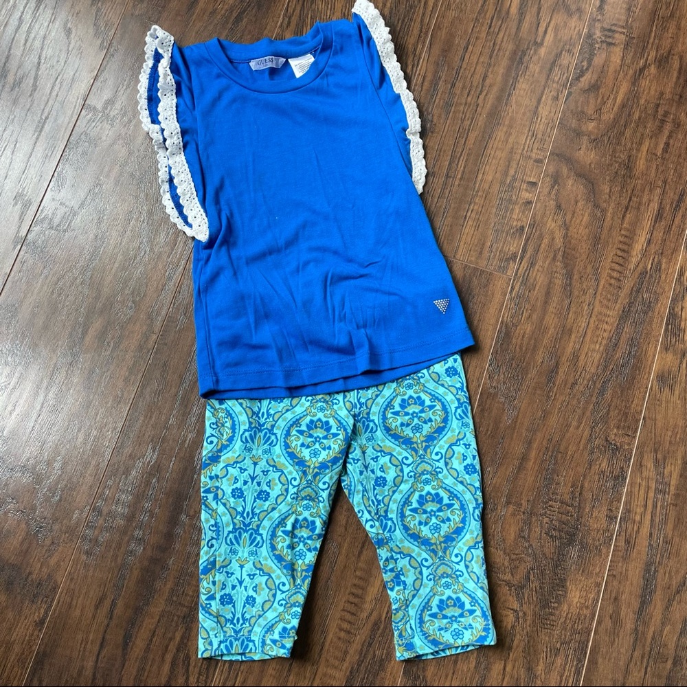 Guess Blue Paisley Outfit 3T